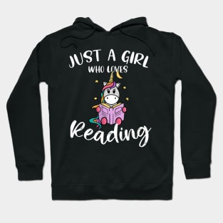 Just a Girl Who Loves Reading Funny unicorn and book lovers Hoodie